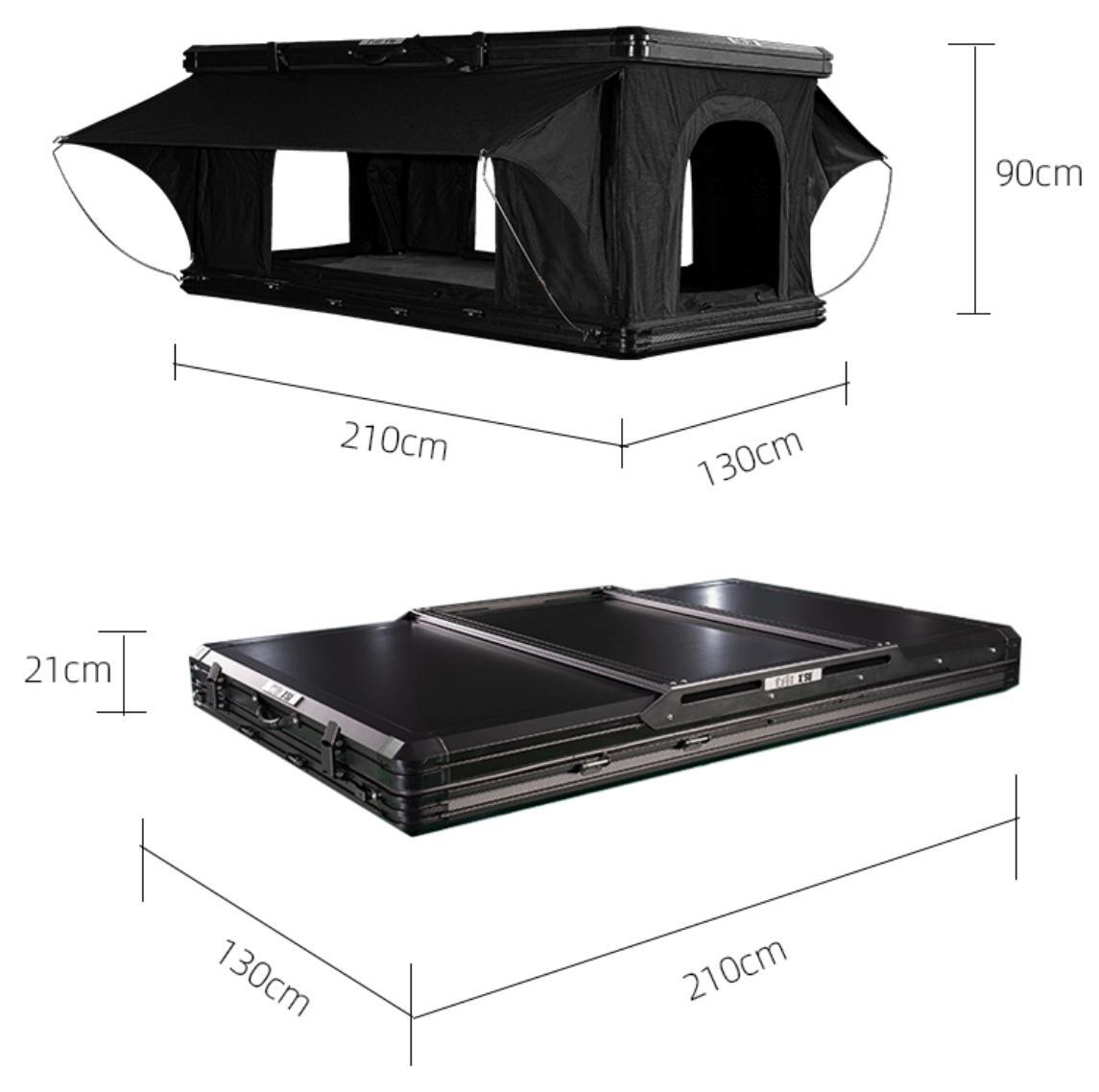 Dimensions for Aluminium Hard Shell Pop-up Roof Top Tent Sleeps 2 Man Rooftop Tent | Bestrooftoptents.com