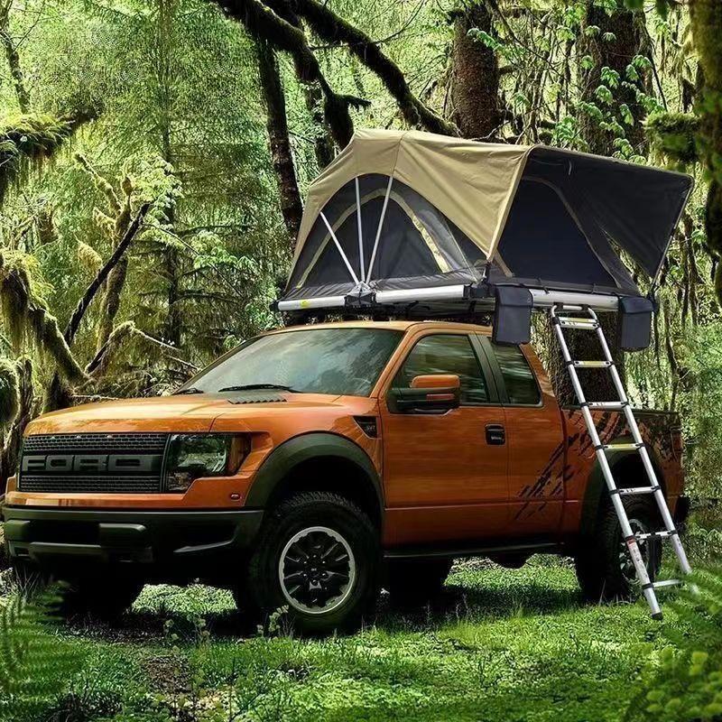 Ultra Compact Soft Shell Roof Top Tent Ultra-lightweight Fold Out Rooftop Tent Sleeps 2/3/4 Man Roof Tent for MPV, SUV, Pickup, Trailer | iKamping S2