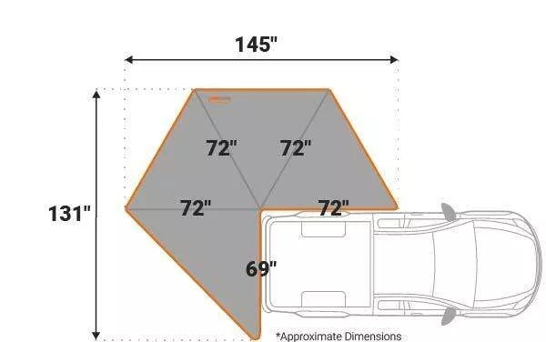 2.0M/6.56' 270 Awning Free Standing Car Awning 270 Degree Awning for Car, Truck, Pickup Truck