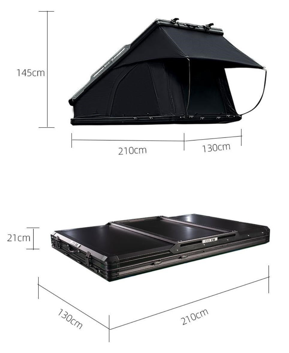 Clam Shell Roof Top Tent Sleeps 2 Person Aluminum Rooftop Tent with Accessory Channels for Bike, Skis, Surf Boards, Snowboard, Kayak | iKamping Y2